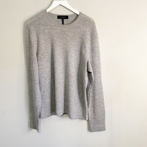 RAG & BONE Men’s Gray Waffle Knit Crew Neck Sweater Soft Merino Blend Size XL